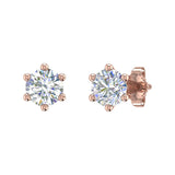 0.60 Carat 6-Prong Diamond Stud Earrings in Gold