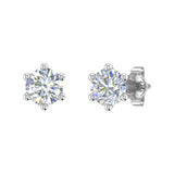 0.60 Carat 6-Prong Diamond Stud Earrings in Gold