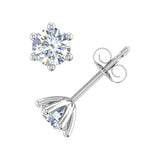 0.60 Carat 6-Prong Diamond Stud Earrings in Gold