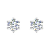 0.60 Carat 6-Prong Diamond Stud Earrings in Gold