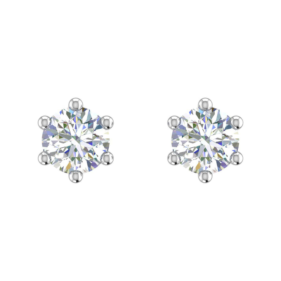 0.60 Carat 6-Prong Diamond Stud Earrings in Gold - IGI Certified