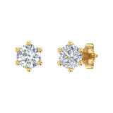 0.60 Carat 6-Prong Diamond Stud Earrings in Gold