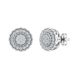 1/3 Carat Halo Diamond Stud Earrings in Gold