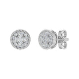 1/3 Carat Cluster Diamond Stud Earrings in Gold