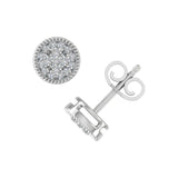 1/3 Carat Cluster Diamond Stud Earrings in Gold