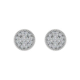 1/3 Carat Cluster Diamond Stud Earrings in Gold
