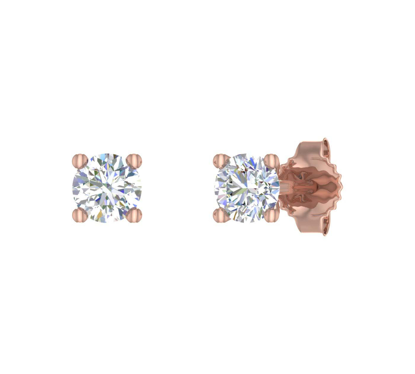 1/4 Carat 4-Prong Diamond Stud Earrings in Gold