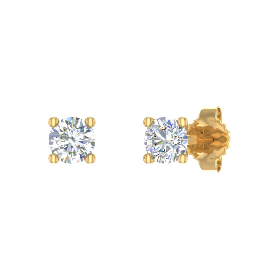 1/4 Carat 4-Prong Diamond Stud Earrings in Gold - IGI Certified