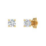 1/4 Carat 4-Prong Diamond Stud Earrings in Gold
