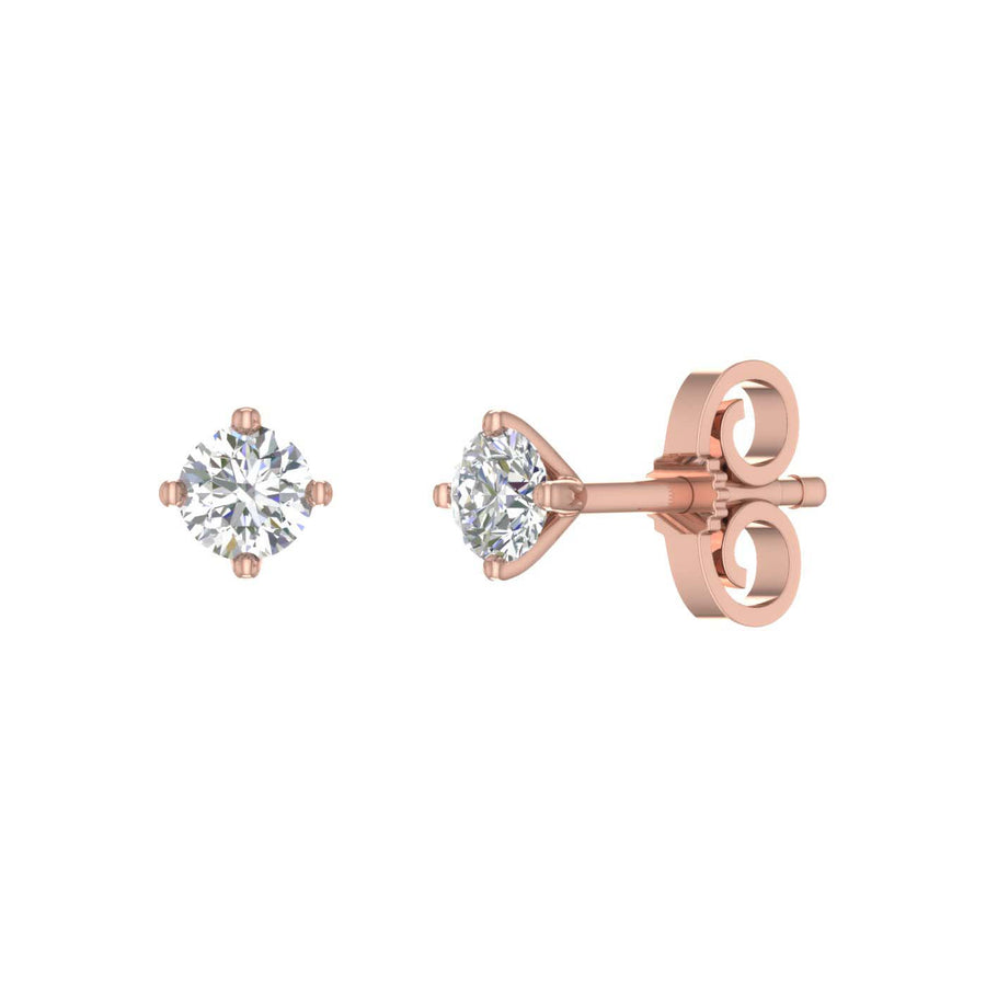 1/3 Carat 4-Prong Diamond Stud Earrings in Gold