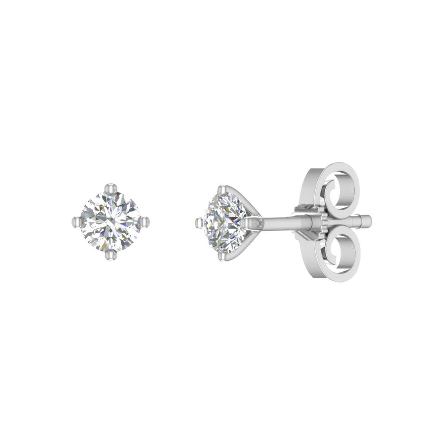 1/3 Carat 4-Prong Diamond Stud Earrings in Gold - IGI Certified