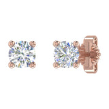 1/2 Carat 4-Prong Set Diamond Stud Earrings in Gold