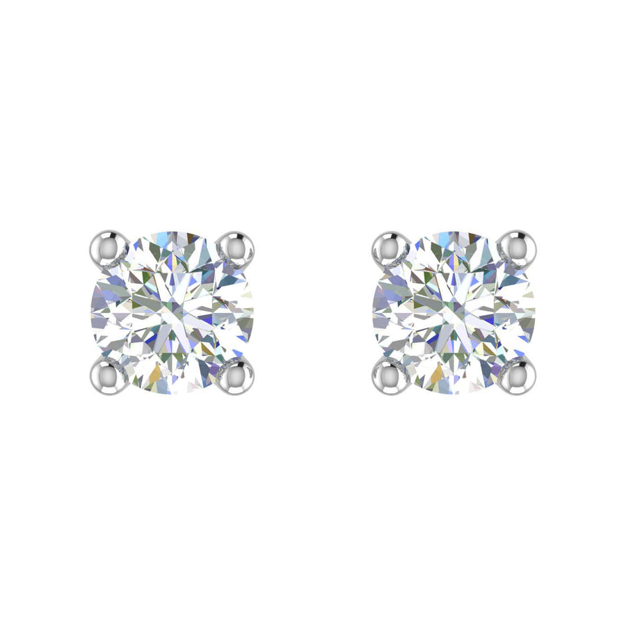 1/2 Carat 4-Prong Set Diamond Stud Earrings in Gold - IGI Certified