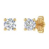 1/2 Carat 4-Prong Set Diamond Stud Earrings in Gold