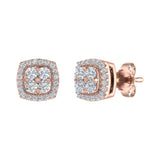 1/4 Carat Cushion Shaped Diamond Stud Earrings in Gold - IGI Certified