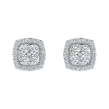 1/4 Carat Cushion Shaped Diamond Stud Earrings in Gold