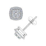 1/3 Carat Cushion Shaped Diamond Stud Earrings in Gold - IGI Certified