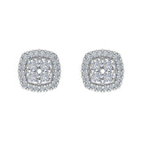 1/3 Carat Cushion Shaped Diamond Stud Earrings in Gold - IGI Certified