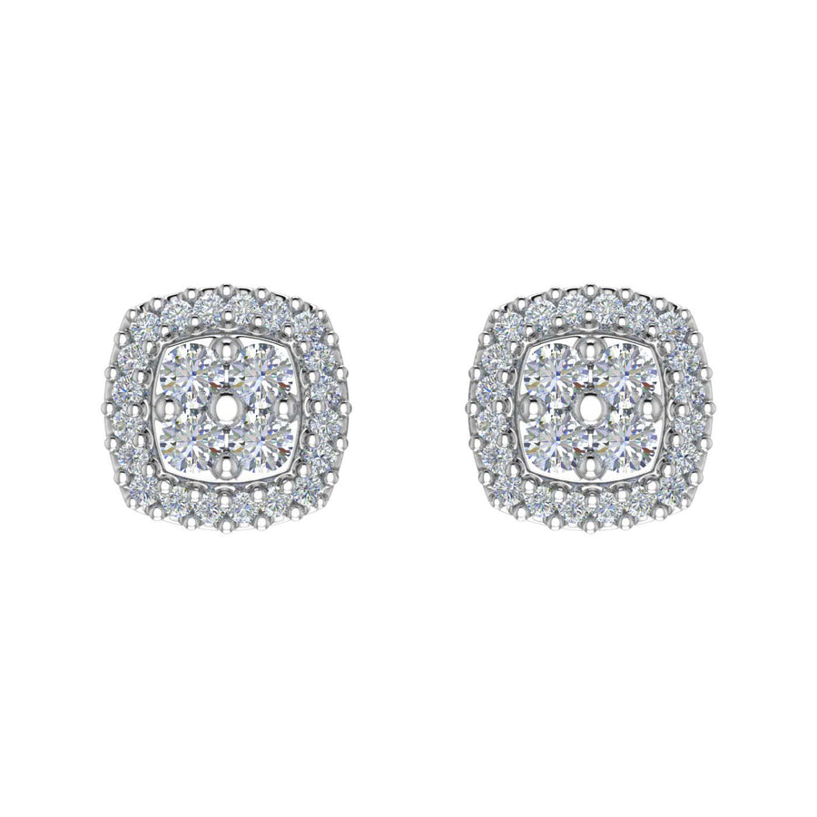 1/3 Carat Cushion Shaped Diamond Stud Earrings in Gold - IGI Certified