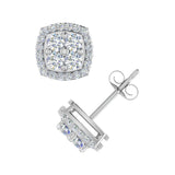 1/2 Carat Cushion Shaped Diamond Stud Earrings in Gold - IGI Certified