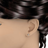 1/3 Carat Princess Cut Diamond Stud Earrings in Gold