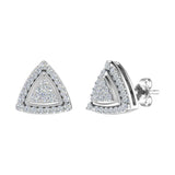 1/3 Carat Triangle Diamond Stud Earrings in Gold - IGI Certified