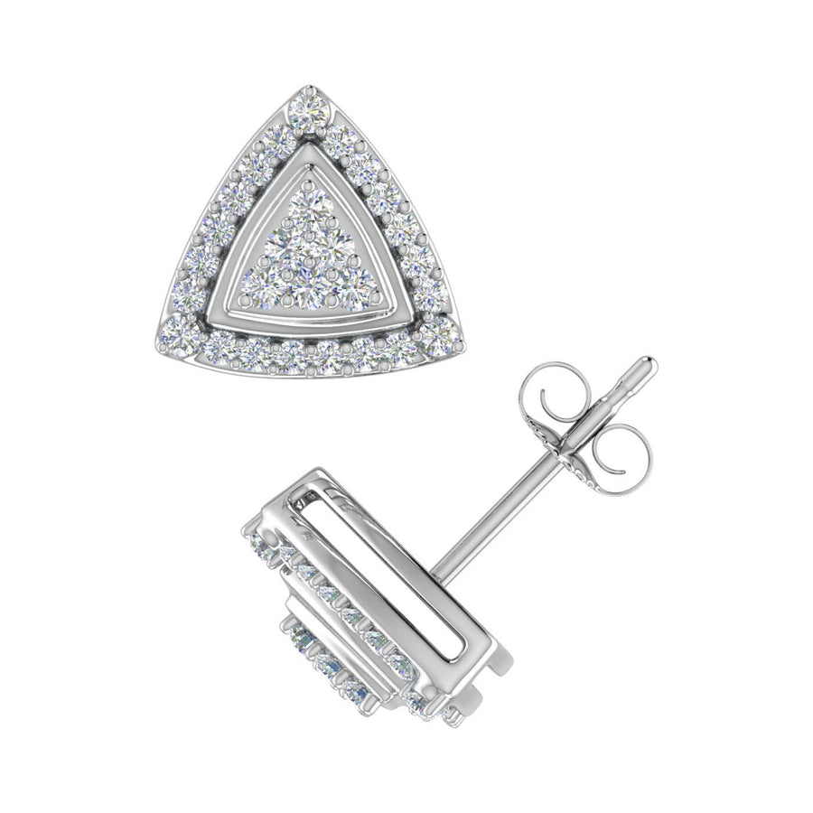 1/3 Carat Triangle Diamond Stud Earrings in Gold