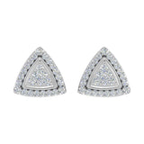 1/3 Carat Triangle Diamond Stud Earrings in Gold