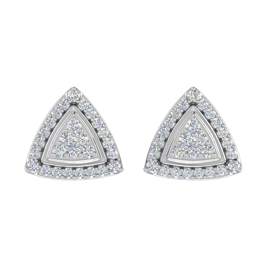1/3 Carat Triangle Diamond Stud Earrings in Gold