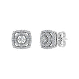 1/2 Carat Cushion Shaped Diamond Stud Earrings in Gold