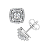 1/2 Carat Cushion Shaped Diamond Stud Earrings in Gold
