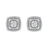 1/2 Carat Cushion Shaped Diamond Stud Earrings in Gold