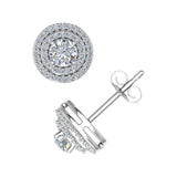 5/8 Carat Double Halo Diamond Stud Earrings in Gold