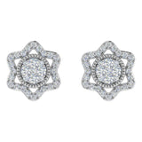 1/2 Carat Diamond Star Stud Earrings in Gold