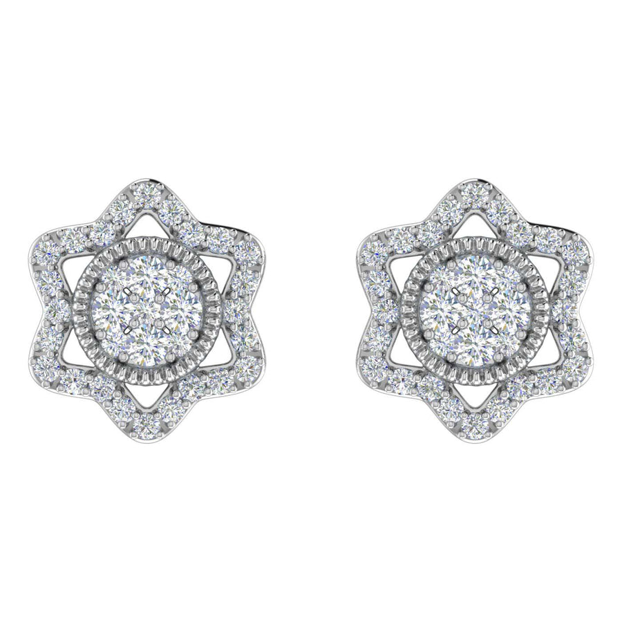 1/2 Carat Diamond Star Stud Earrings in Gold