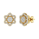 1/2 Carat Diamond Star Stud Earrings in Gold