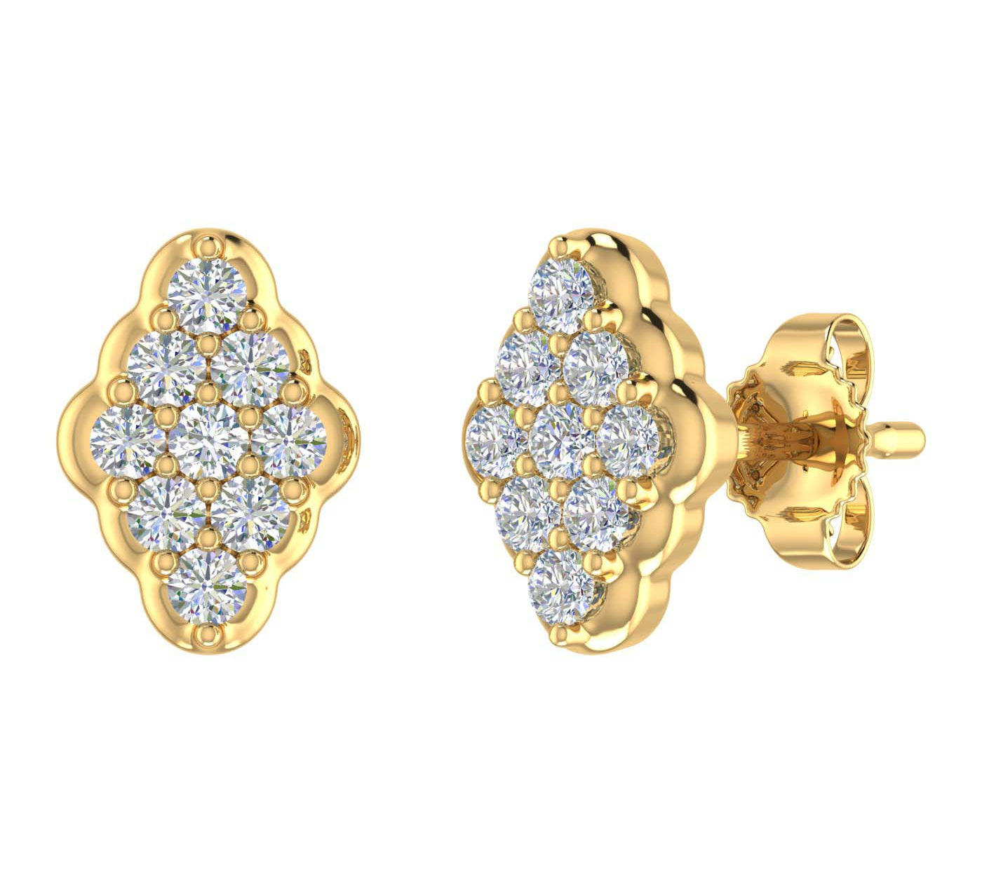1/4 Carat Diamond Stud Earrings in Gold - IGI Certified