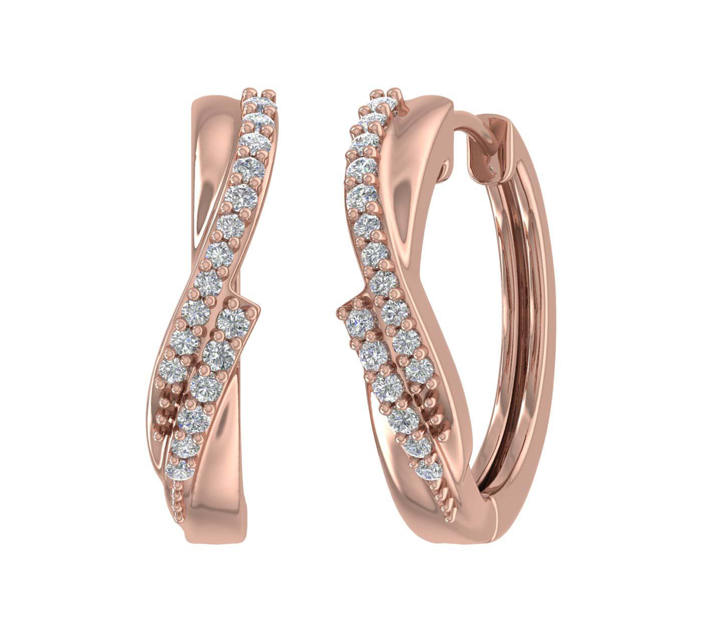1/5 Carat Diamond Hoop Earrings in Gold - IGI Certified