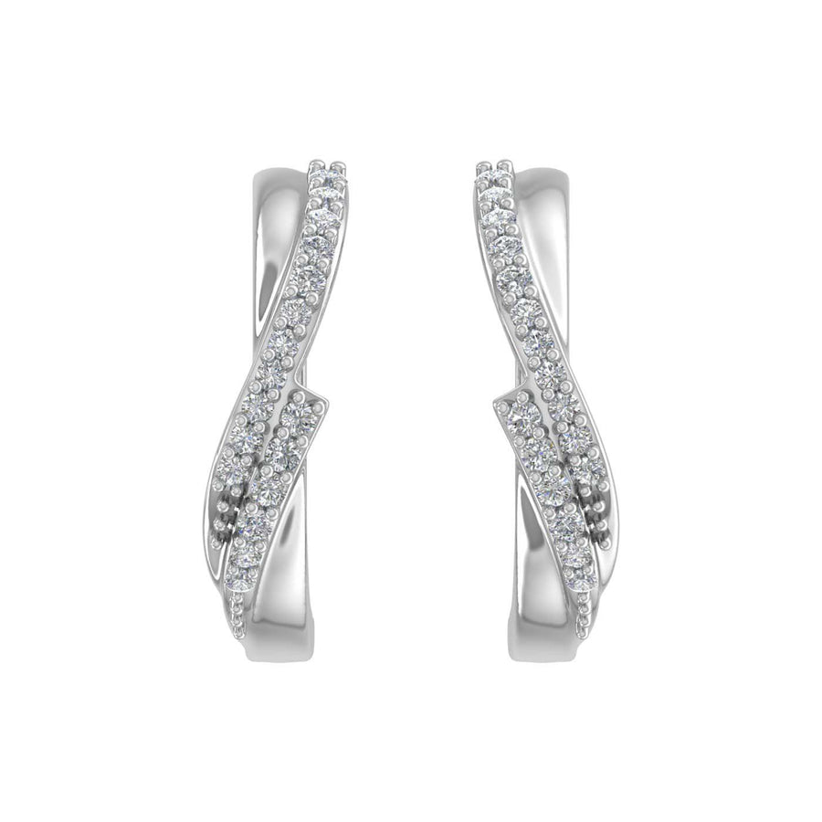 1/5 Carat Diamond Hoop Earrings in Gold - IGI Certified