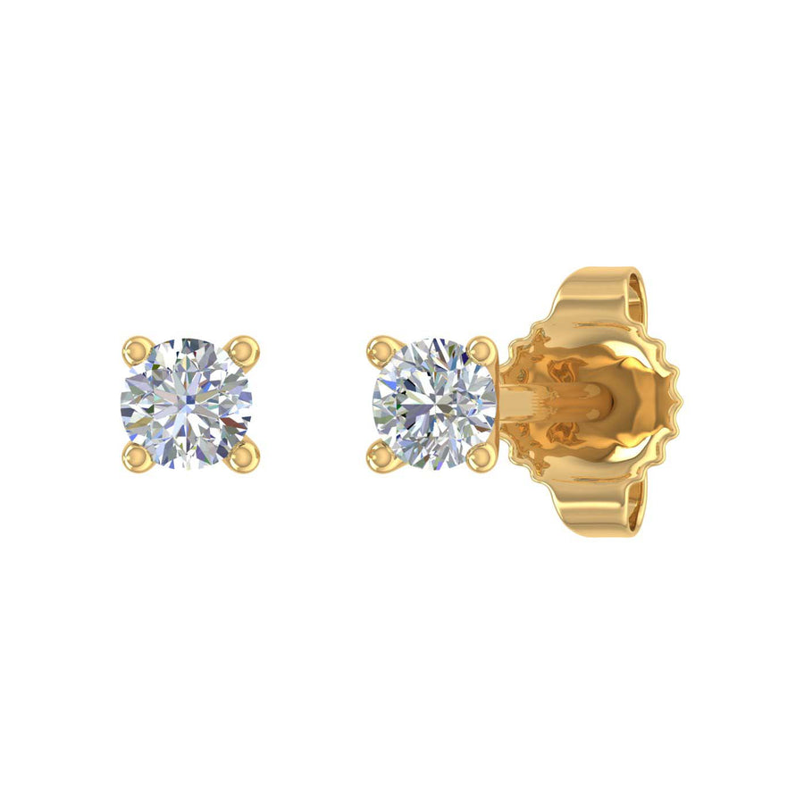 0.05 Carat 4-Prong Diamond Very Small Stud Earrings in Gold