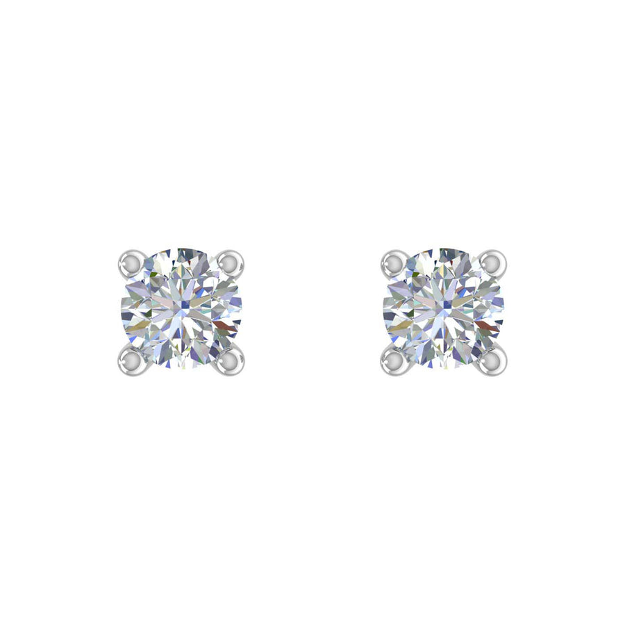 0.07 Carat 4-Prong Diamond Very Small Stud Earrings in Gold
