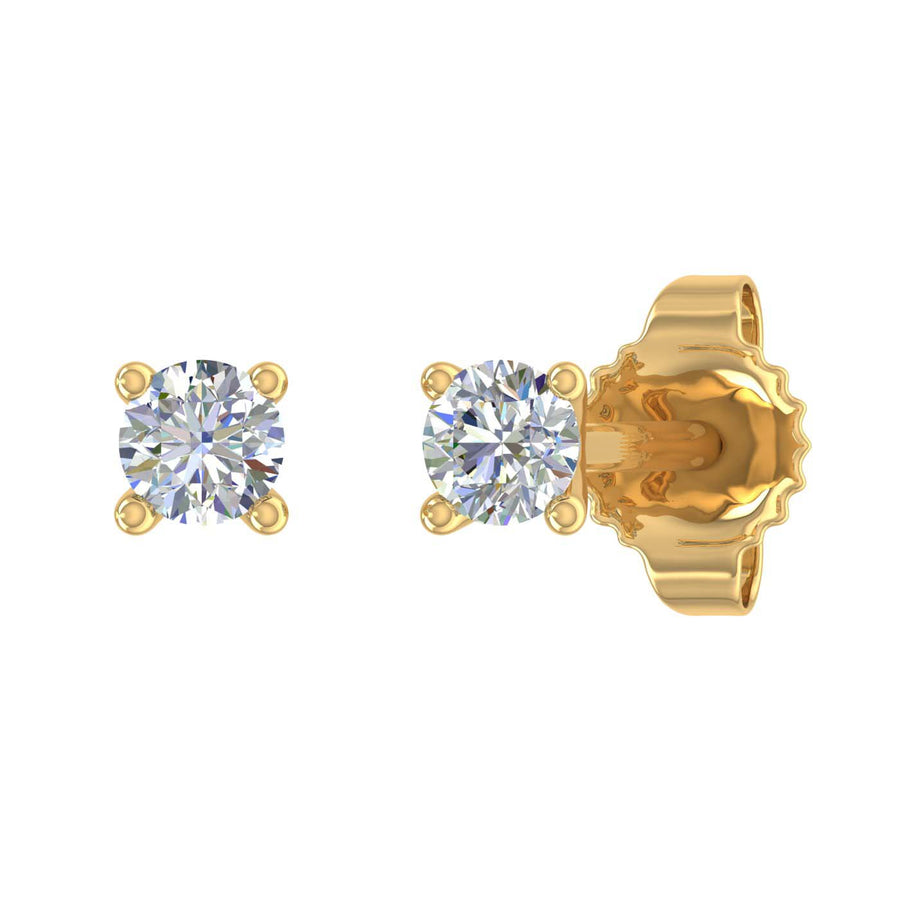 0.07 Carat 4-Prong Diamond Very Small Stud Earrings in Gold