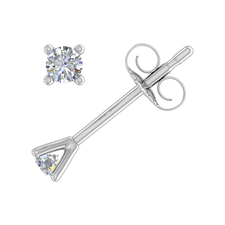 1/10 Carat 4-Prong Diamond Tiny Stud Earrings in Gold - IGI Certified