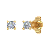 1/10 Carat 4-Prong Diamond Tiny Stud Earrings in Gold