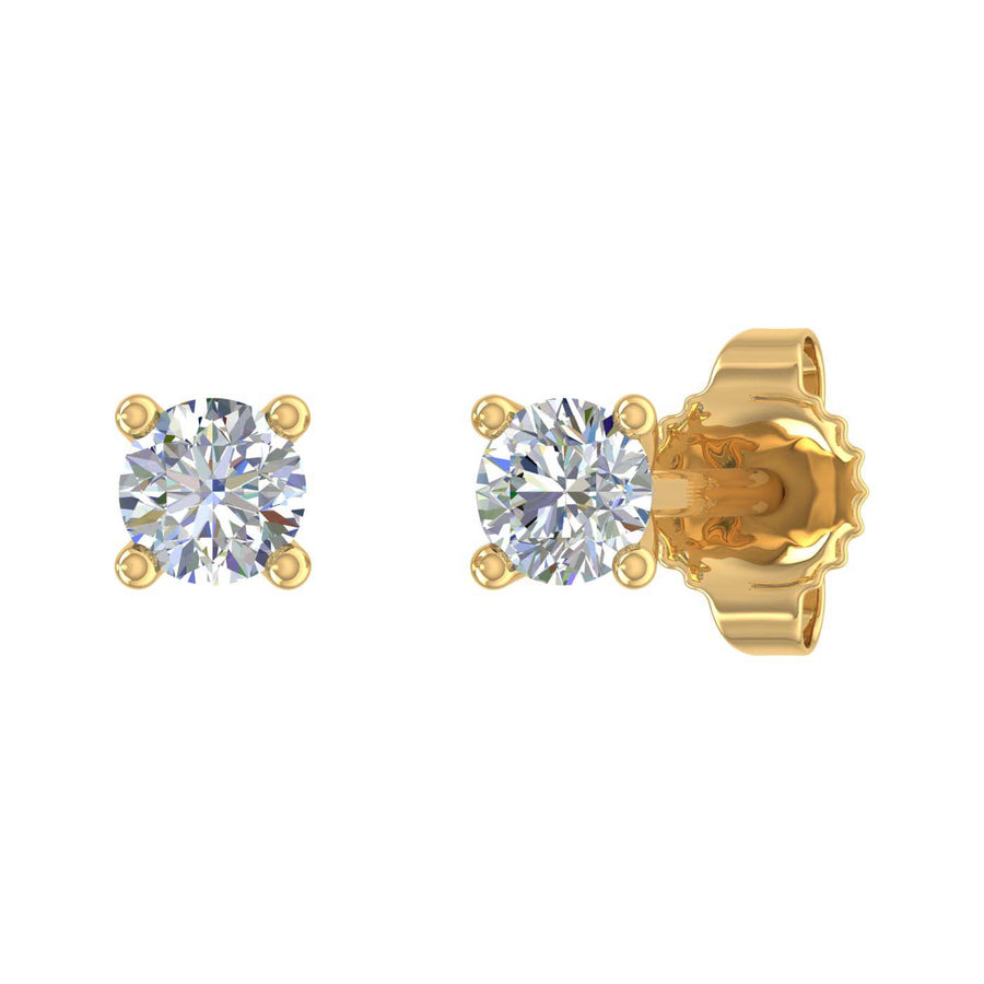 0.15 Carat 4-Prong Diamond Stud Earrings in Gold - IGI Certified
