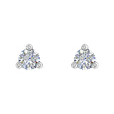 0.05 Carat 3-Prong Diamond Very Small Stud Earrings in Gold