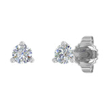 1/10 Carat 3-Prong Diamond Tiny Stud Earrings in Gold - IGI Certified