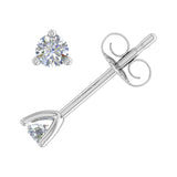 1/10 Carat 3-Prong Diamond Tiny Stud Earrings in Gold - IGI Certified