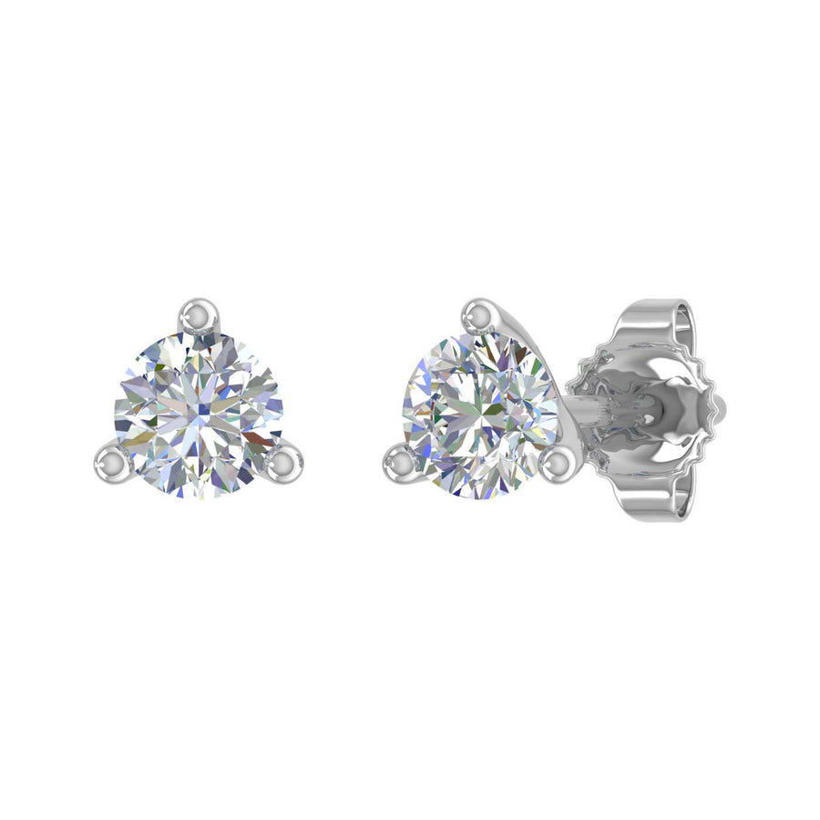 0.40 Carat 3-Prong Diamond Stud Earrings in Gold - IGI Certified