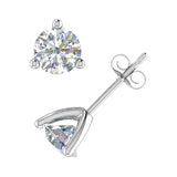 1 Carat 3-Prong Set Diamond Stud Earrings in Gold